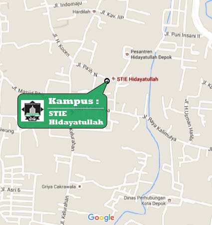 Lokasi Kampus (Google Map) Sekolah Tinggi Ilmu Ekonomi Hidayatullah Depok Nomor